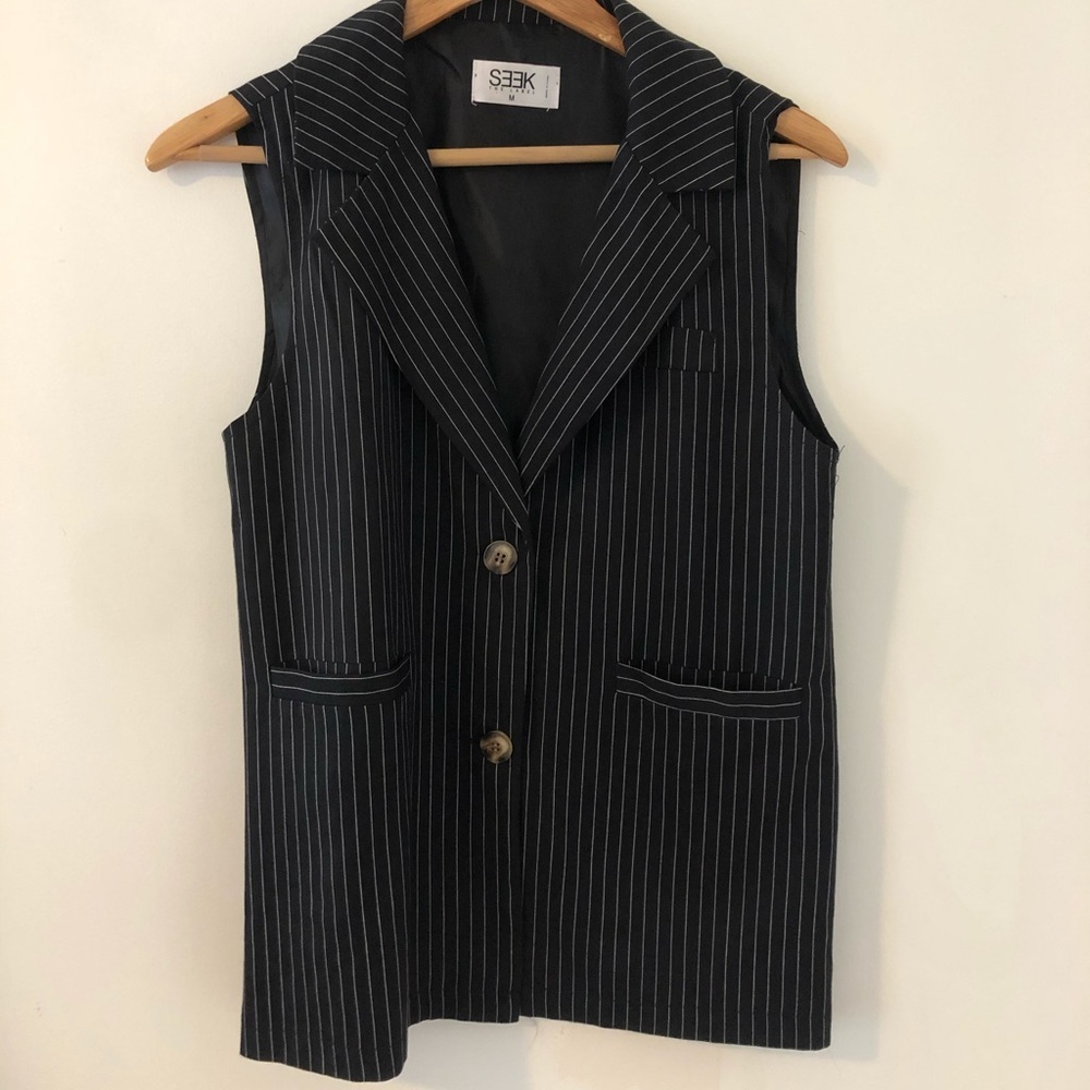 PINSTRIPE BLAZER VEST